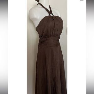 Beautiful Brown Halter Tie Dress